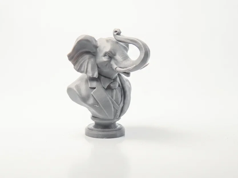 Mô hình tượng bán thân chú voi mặc vest sang trọng (File in 3D) - Image 2