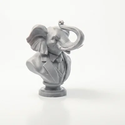 Mô hình tượng bán thân chú voi mặc vest sang trọng (File in 3D)