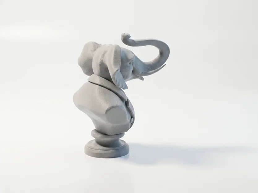 Mô hình tượng bán thân chú voi mặc vest sang trọng (File in 3D) - Image 3