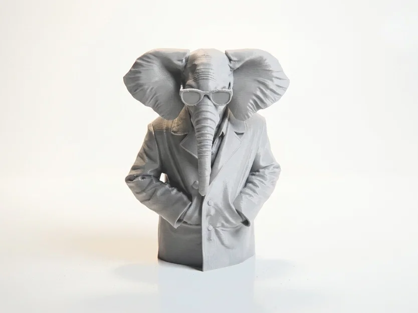Tượng Bán Thân Elephant Man - Mô Hình Điêu Khắc Động Vật In 3D - Image 1