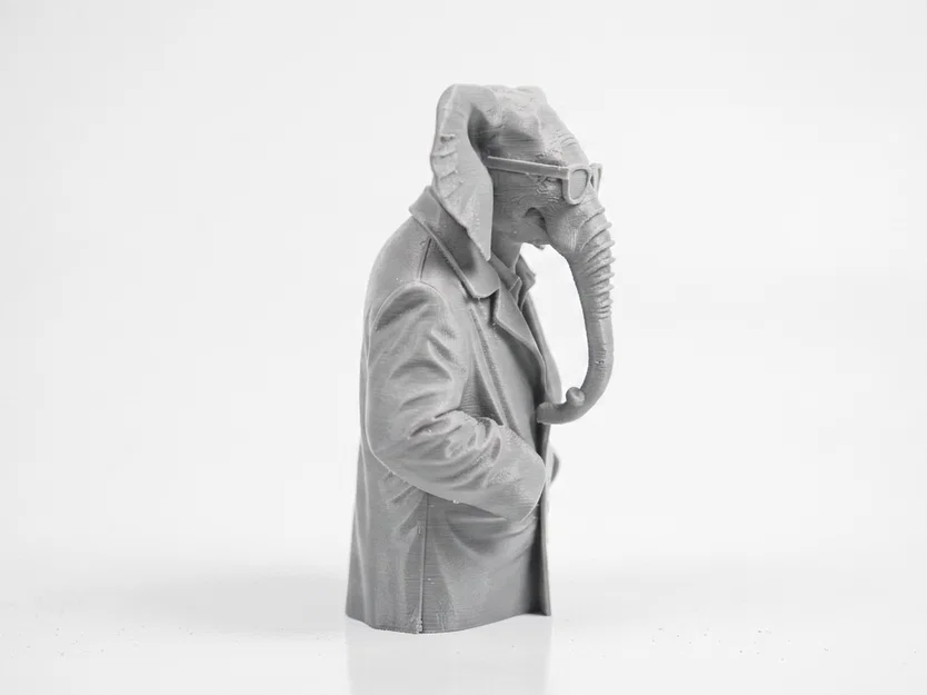 Tượng Bán Thân Elephant Man - Mô Hình Điêu Khắc Động Vật In 3D - Image 2