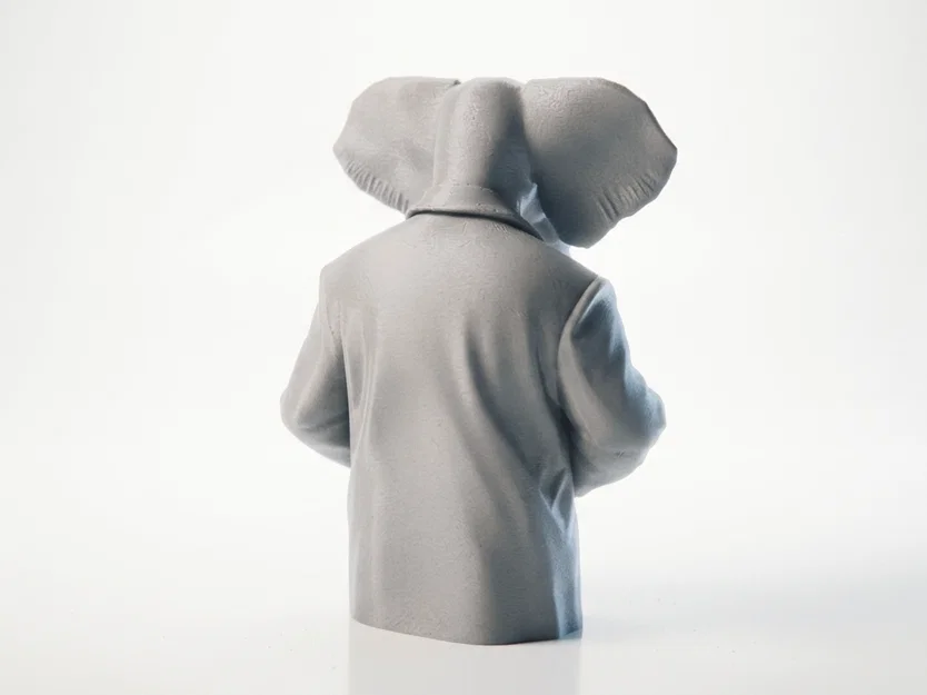 Tượng Bán Thân Elephant Man - Mô Hình Điêu Khắc Động Vật In 3D - Image 3