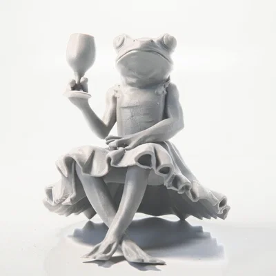 Mô hình ếch cầm ly rượu vang sang trọng - File 3D in ấn