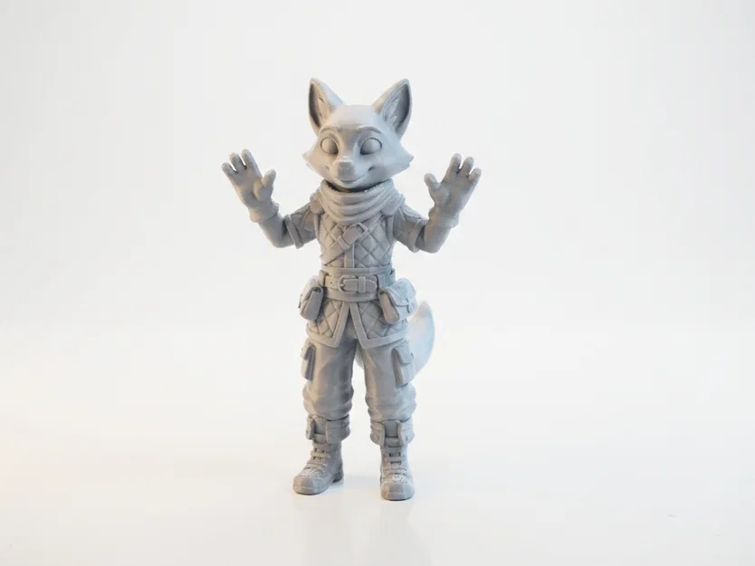 Mô hình chú cáo giơ tay đáng yêu (Fox with Hands Up) - File in 3D - Image 1