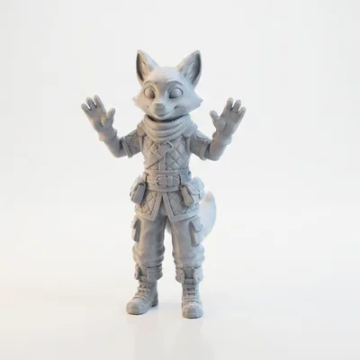Mô hình chú cáo giơ tay đáng yêu (Fox with Hands Up) - File in 3D