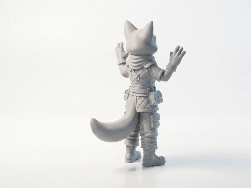 Mô hình chú cáo giơ tay đáng yêu (Fox with Hands Up) - File in 3D - Image 3