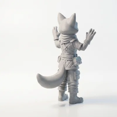 Mô hình chú cáo giơ tay đáng yêu (Fox with Hands Up) - File in 3D