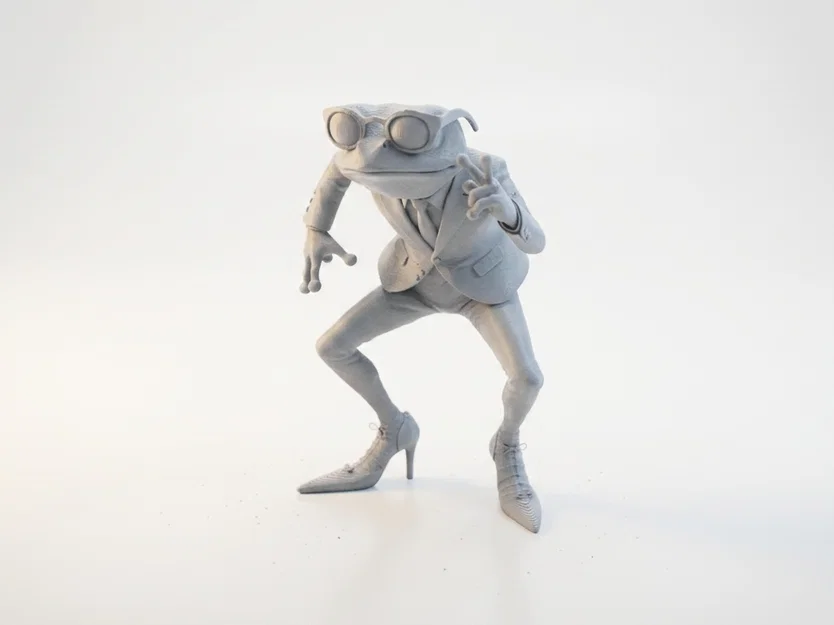 Mô hình 3D chú ếch diện vest lịch lãm (Frog In Suit Figurine) - Image 1