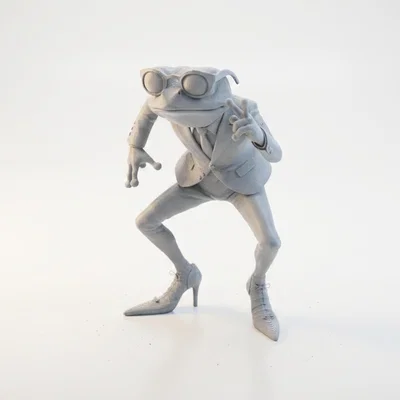 Mô hình 3D chú ếch diện vest lịch lãm (Frog In Suit Figurine)