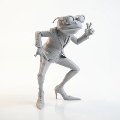 Mô hình 3D chú ếch diện vest lịch lãm (Frog In Suit Figurine)