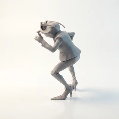 Mô hình 3D chú ếch diện vest lịch lãm (Frog In Suit Figurine)