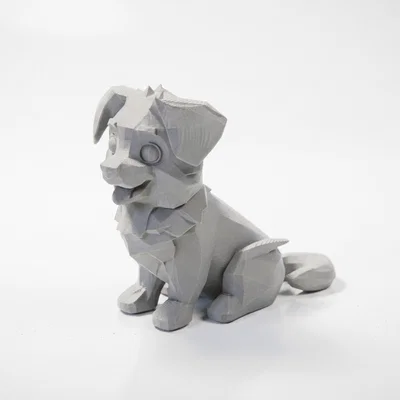 Tượng Chó Hình Học Phong Cách Hiện Đại - File 3D Printable