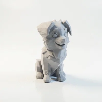 Tượng Chó Hình Học Phong Cách Hiện Đại - File 3D Printable