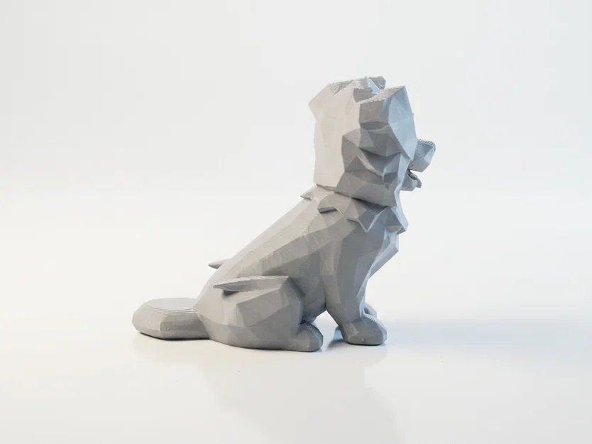 Tượng Chó Hình Học Phong Cách Hiện Đại - File 3D Printable - Image 3