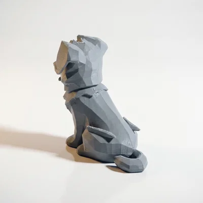 Tượng Chó Hình Học Phong Cách Hiện Đại - File 3D Printable