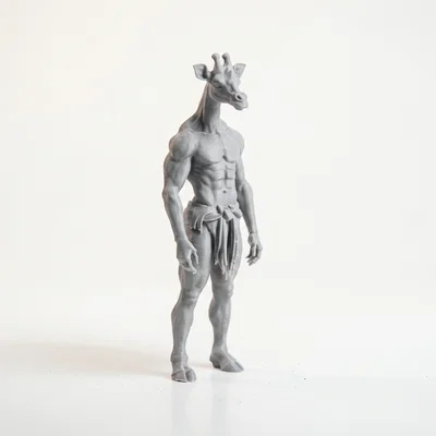 Mô hình 3D chiến binh hươu cao cổ nhân hình phong cách kỳ ảo