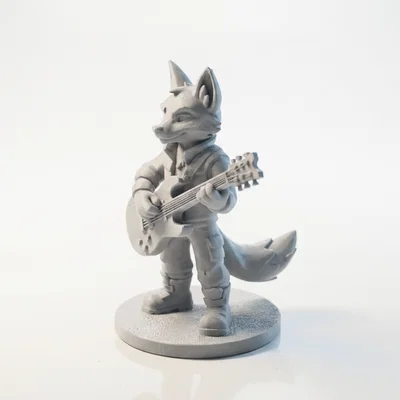Mô hình cáo chơi đàn Guitar in 3D