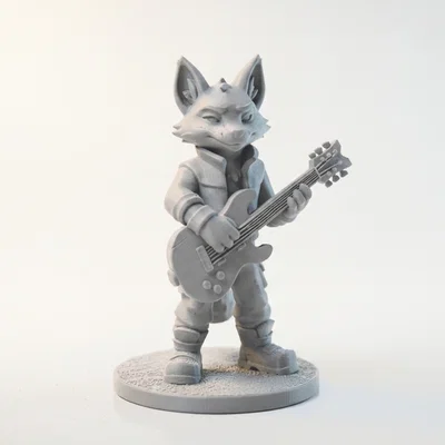 Mô hình cáo chơi đàn Guitar in 3D