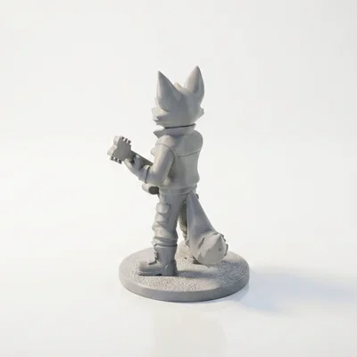 Mô hình cáo chơi đàn Guitar in 3D