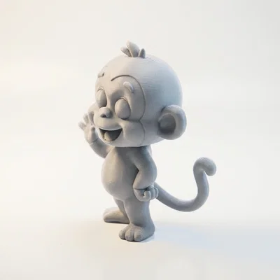 Mô hình Khỉ Con Hạnh Phúc Dễ Thương In 3D