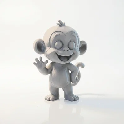 Mô hình Khỉ Con Hạnh Phúc Dễ Thương In 3D