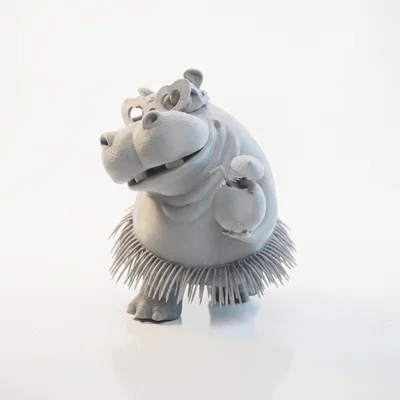 Mô hình Hà mã phong cách Hawaii (Hawaai Hippo) in 3D