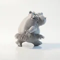 Mô hình Hà mã phong cách Hawaii (Hawaai Hippo) in 3D - Thumbnail 3