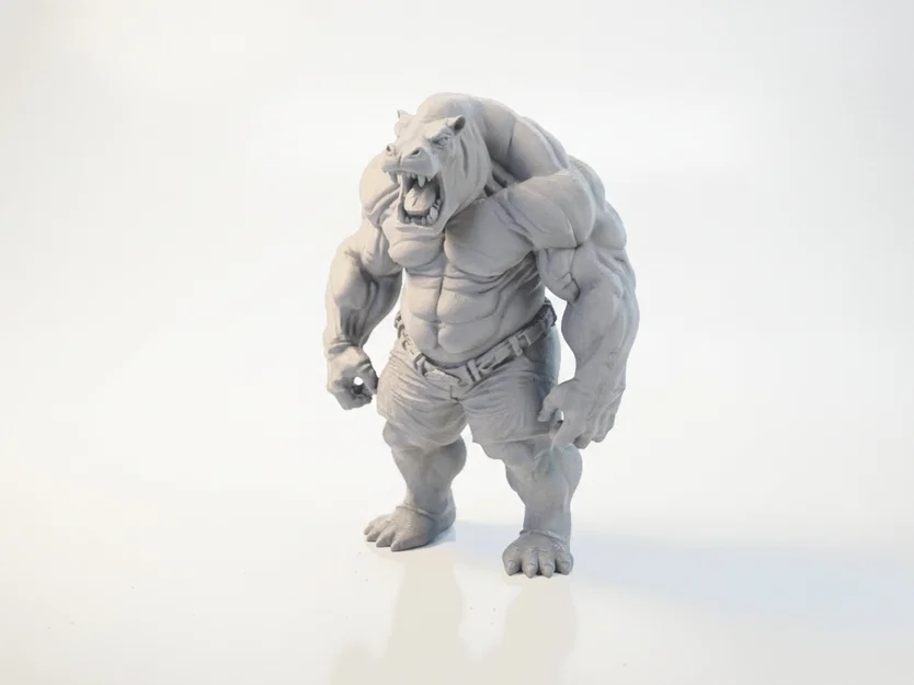 Mô hình 3D Hippo Man Monster - Tượng quái vật hà mã người cực ngầu - Image 1