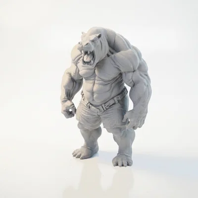 Mô hình 3D Hippo Man Monster - Tượng quái vật hà mã người cực ngầu