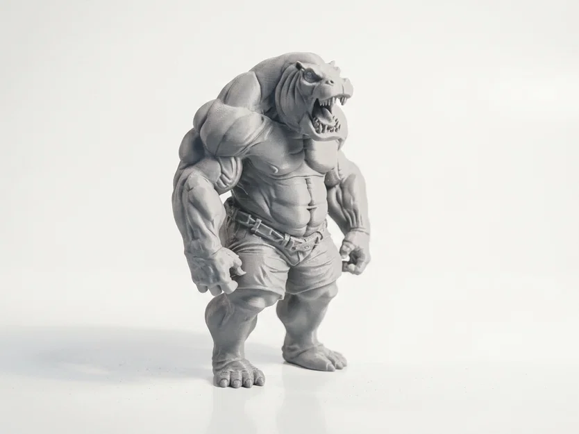 Mô hình 3D Hippo Man Monster - Tượng quái vật hà mã người cực ngầu - Image 2