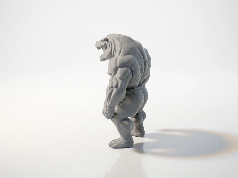 Mô hình 3D Hippo Man Monster - Tượng quái vật hà mã người cực ngầu - Image 4