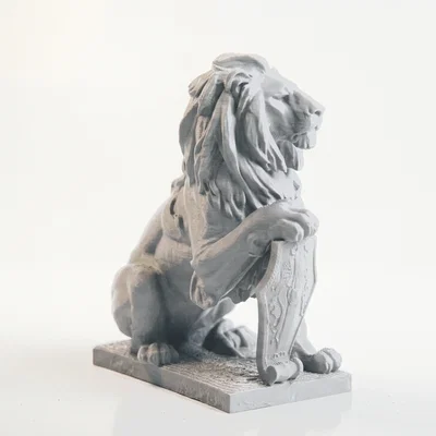 Mô hình 3D tượng sư tử sắt - Tượng động vật trang trí in 3D