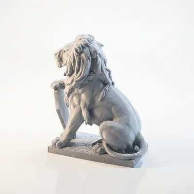 Mô hình 3D tượng sư tử sắt - Tượng động vật trang trí in 3D