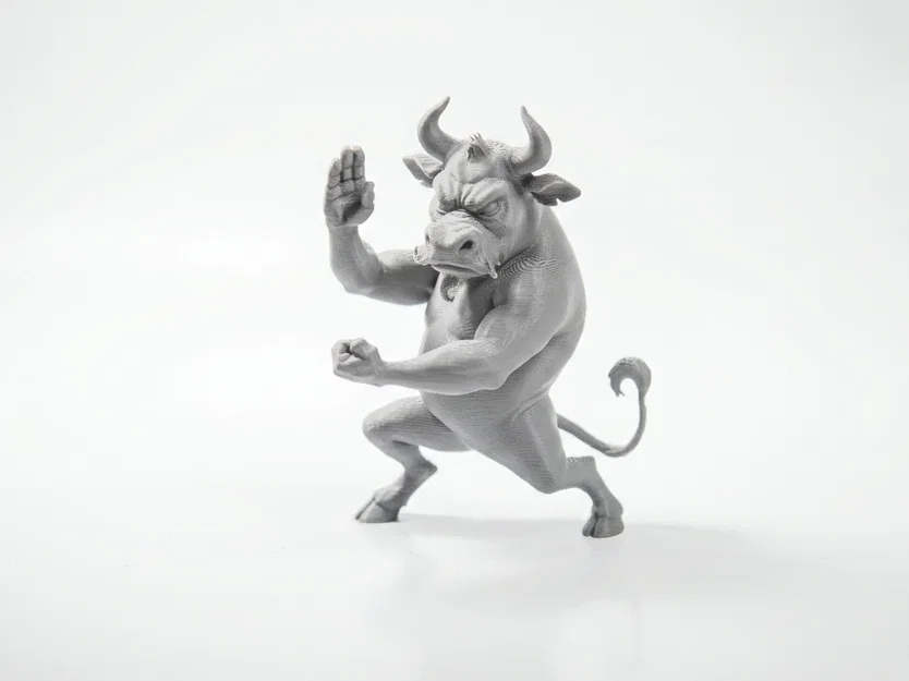 Mô hình tượng bò Kung Fu võ thuật in 3D - Image 1