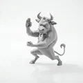 Mô hình tượng bò Kung Fu võ thuật in 3D - Thumbnail 1