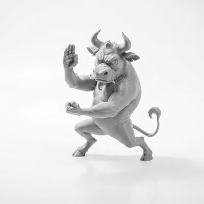 Mô hình tượng bò Kung Fu võ thuật in 3D