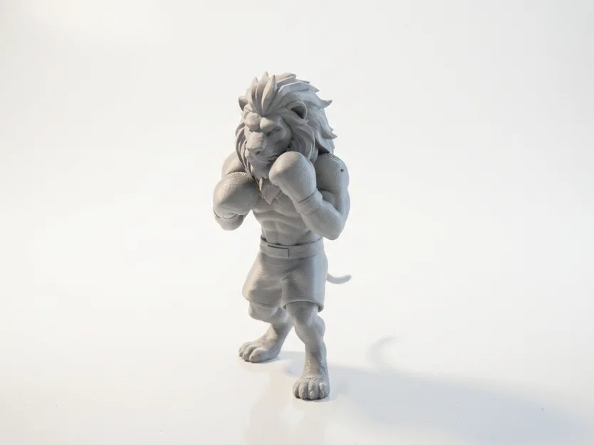 Mô hình 3D Sư tử võ sĩ quyền anh - Lion Boxer Figurine - Image 1