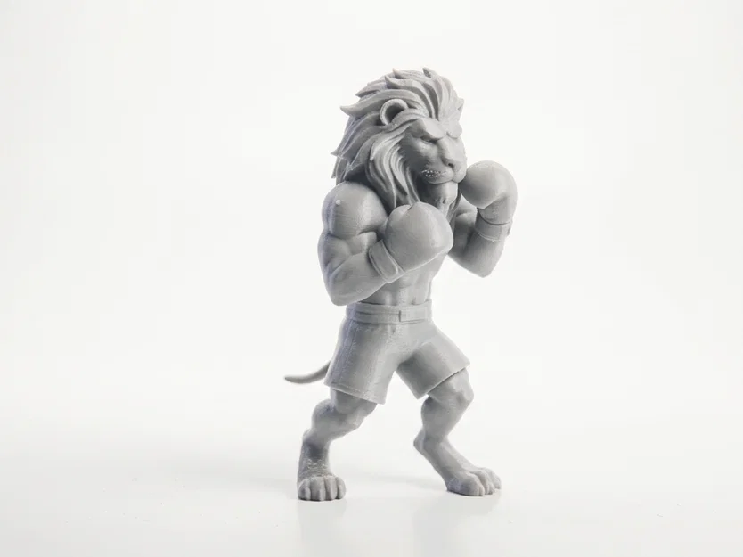Mô hình 3D Sư tử võ sĩ quyền anh - Lion Boxer Figurine - Image 2