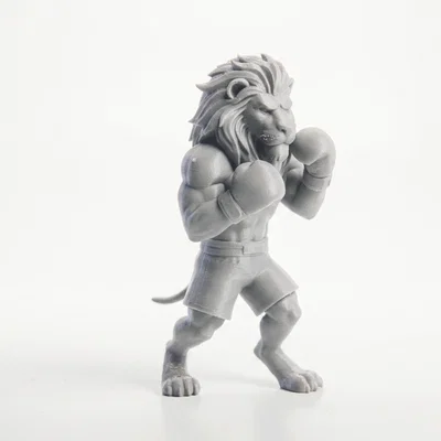 Mô hình 3D Sư tử võ sĩ quyền anh - Lion Boxer Figurine