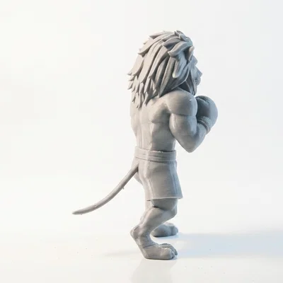 Mô hình 3D Sư tử võ sĩ quyền anh - Lion Boxer Figurine