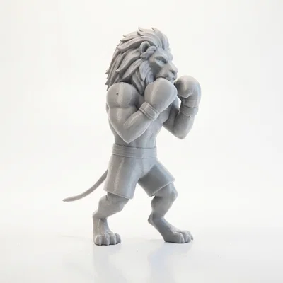 Mô hình 3D Sư tử võ sĩ quyền anh - Lion Boxer Figurine