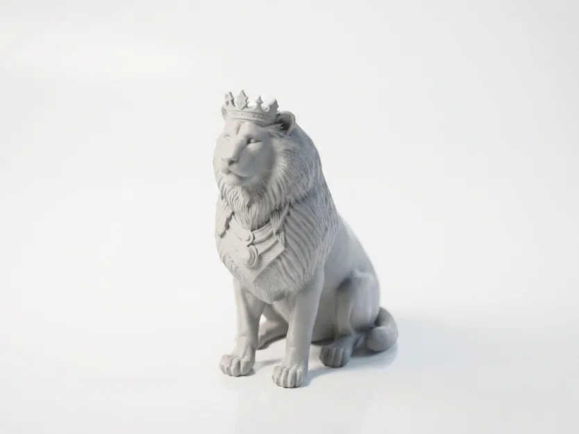 Tượng Sư Tử Đội Vương Miện Oai Vệ - Mô Hình In 3D - Image 1