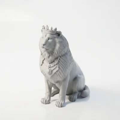 Tượng Sư Tử Đội Vương Miện Oai Vệ - Mô Hình In 3D