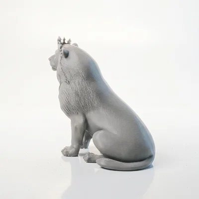 Tượng Sư Tử Đội Vương Miện Oai Vệ - Mô Hình In 3D