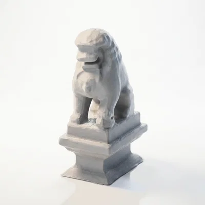 Mô hình tượng Sư tử đá hộ mệnh - File 3D in ấn chi tiết