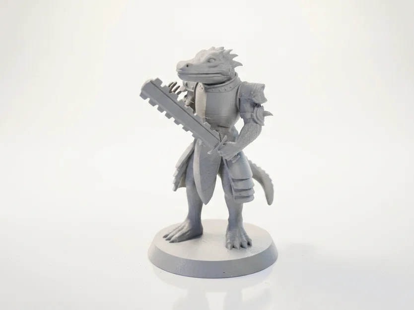Mô hình chiến binh bò sát - Lizard Warrior Figurine Fantasy Miniature 3D Printable - Image 1