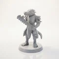 Mô hình chiến binh bò sát - Lizard Warrior Figurine Fantasy Miniature 3D Printable - Thumbnail 1