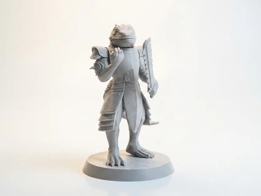 Mô hình chiến binh bò sát - Lizard Warrior Figurine Fantasy Miniature 3D Printable - Image 2