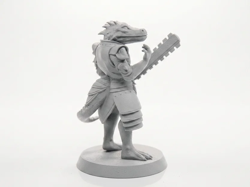 Mô hình chiến binh bò sát - Lizard Warrior Figurine Fantasy Miniature 3D Printable - Image 3