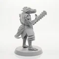 Mô hình chiến binh bò sát - Lizard Warrior Figurine Fantasy Miniature 3D Printable - Thumbnail 3